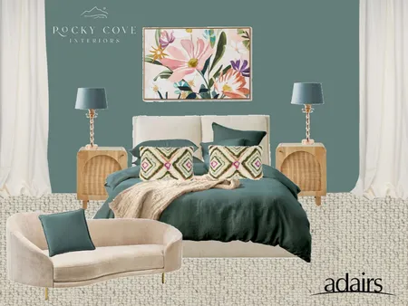 Adairs teal and cream bedroom Interior Design Mood Board by Rockycove Interiors on Style Sourcebook