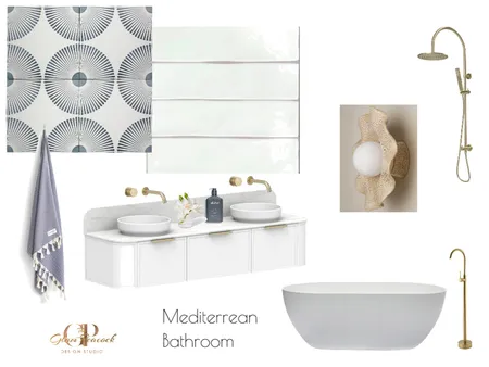 Mediterranean Bathroom Interior Design Mood Board by The Glam Peacock Design Studio on Style Sourcebook