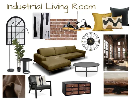 Industrial Living Room Interior Design Mood Board by ZAZA interiors on Style Sourcebook