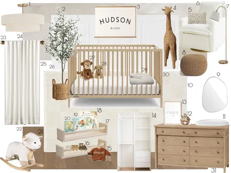 Nursery Sample Board 3 with Numbers Interior Design Mood Board by kaileeek on Style Sourcebook