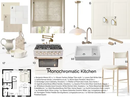 Monochromatic Kitchen Interior Design Mood Board by BonnDesign on Style Sourcebook