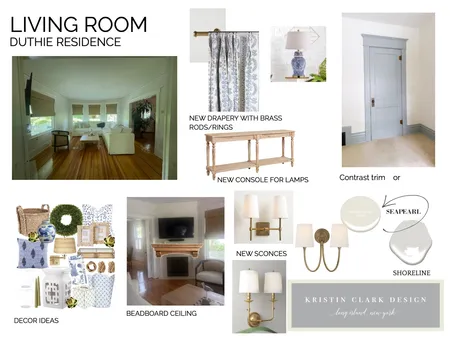 Duthie Residence Living Room Interior Design Mood Board by Kristin Clark Design on Style Sourcebook