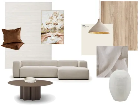 Warm Toned Neutral Living Room Interior Design Mood Board by Muse Design Co Interior Design on Style Sourcebook