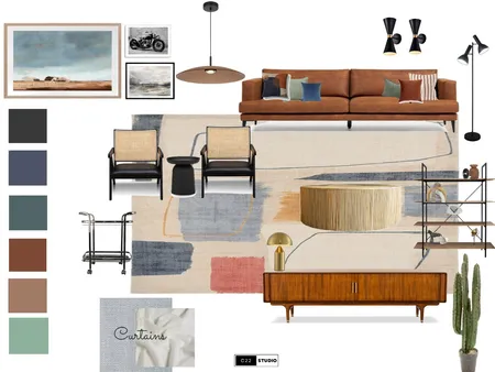 Mid-century modern Livingroom Interior Design Mood Board by C22 Studio on Style Sourcebook