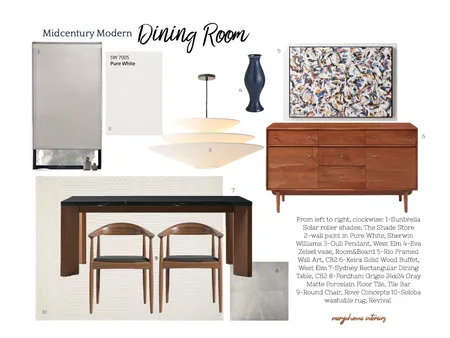 MCM Dining Interior Design Mood Board by Mary Johanni on Style Sourcebook