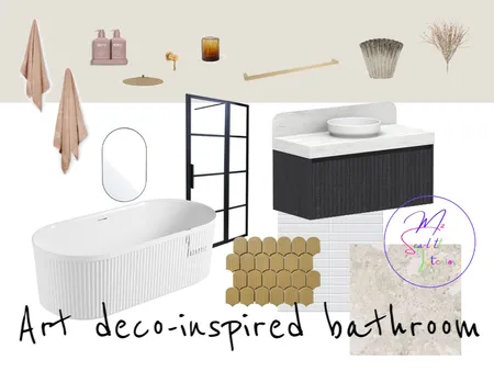 Art deco-inspired bathroom Interior Design Mood Board by Mz Scarlett Interiors on Style Sourcebook