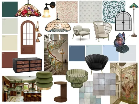 art nouveau Interior Design Mood Board by isabelroy13@gmail.com on Style Sourcebook