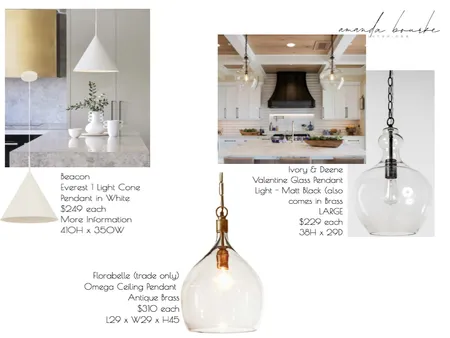 Cadella Park - Pendant Lighting for Kitchen Interior Design Mood Board by amanda@amandabourkeinteriors.com on Style Sourcebook