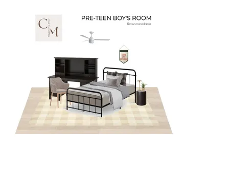 Pre-Teen Boy's Room - Checked Rug Interior Design Mood Board by Casa Macadamia on Style Sourcebook