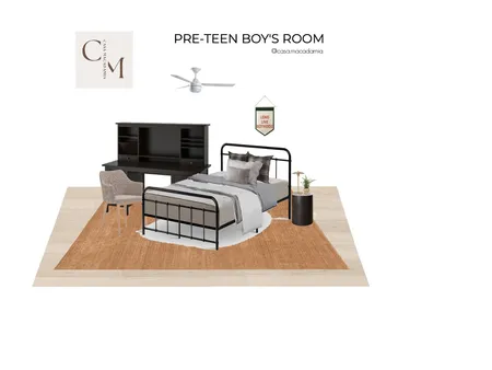 Pre-Teen Boy's Room - Burnt Orange Rug Interior Design Mood Board by Casa Macadamia on Style Sourcebook