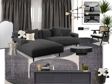 Black living room Interior Design Mood Board by C22 Studio on Style Sourcebook