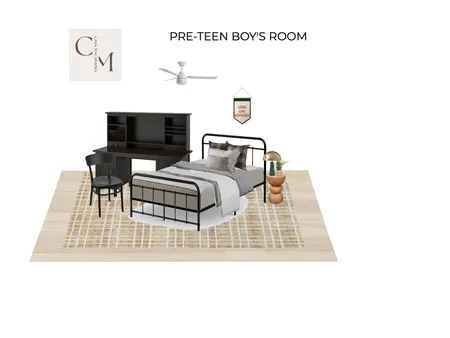 Pre-Teen Boy's Room - Tan Cheked Rug Interior Design Mood Board by Casa Macadamia on Style Sourcebook