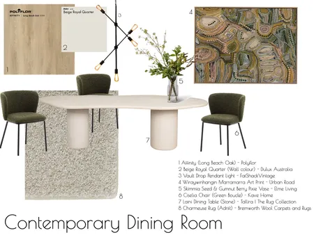 Contemporary Dining Room Interior Design Mood Board by Eden Dinsmore on Style Sourcebook