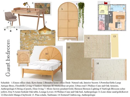 guest bedroom sample board Interior Design Mood Board by mehak dada on Style Sourcebook