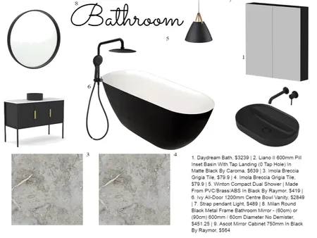 Bathroom Interior Design Mood Board by Trey on Style Sourcebook