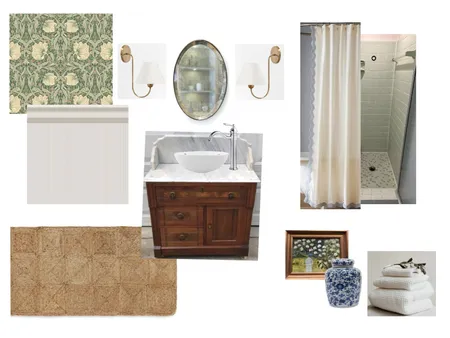 Runion's Bathroom Green wallpaper Interior Design Mood Board by Annacoryn on Style Sourcebook