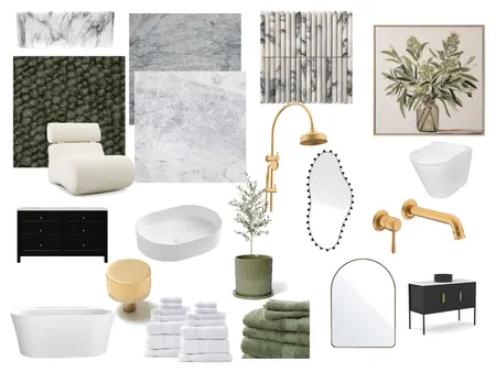 Bathroom in Sage Green Interior Design Mood Board by Jackstar07 on Style Sourcebook