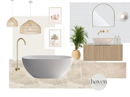 Cali Cool Neutral Contemporary Bathroom Interior Design Mood Board by Haven Design and Concepts on Style Sourcebook