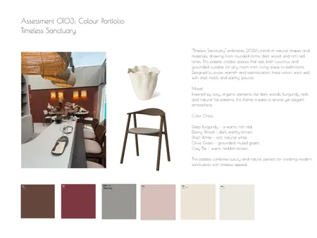 Assessment 0103: Colour Portfolio Interior Design Mood Board by Michelle on Style Sourcebook