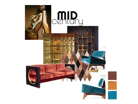mid century - design style board Interior Design Mood Board by AquilaW on Style Sourcebook
