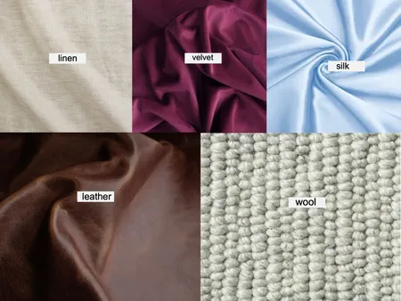5 diffrent fabrics Interior Design Mood Board by sara on Style Sourcebook