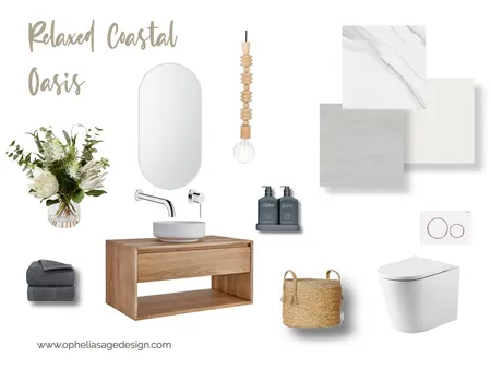 Coastal Calm Bathroom Interior Design Mood Board by Ophelia Sage Design on Style Sourcebook