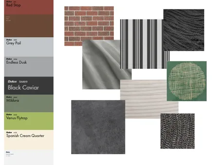 modern industrial bedroom - colour and fabric board Interior Design Mood Board by Ambers designs on Style Sourcebook