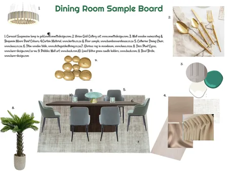 Monocromatic Green Sample Board Dining 24-03-25.5 Interior Design Mood Board by JudyK on Style Sourcebook