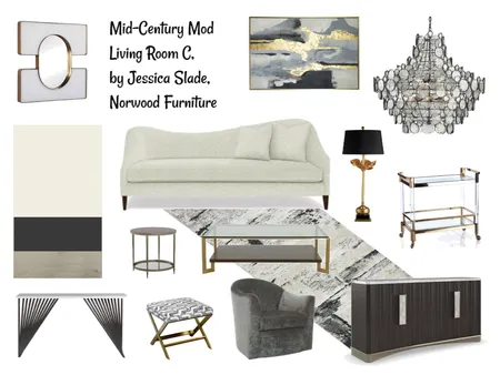 Mid-Century Mod Living Room C, by Jessica Slade, Norwood Furniture Interior Design Mood Board by Jessica on Style Sourcebook