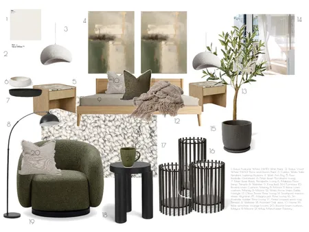 Green Scandi Bedroom Interior Design Mood Board by houseofrein on Style Sourcebook