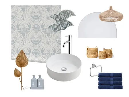 Coastal bathroom wallpaper Interior Design Mood Board by Milena Barbalinardo on Style Sourcebook