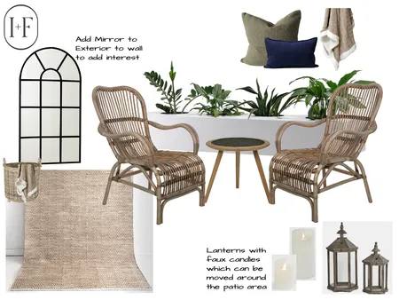 Patio Sitting Area Interior Design Mood Board by Ivy + Finch Design on Style Sourcebook