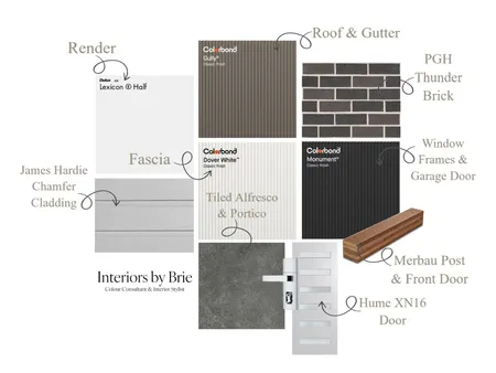 Moody Exterior Interior Design Mood Board by Interiors by Brie on Style Sourcebook