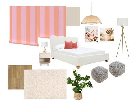 Preppy Pink Boho Bedroom Interior Design Mood Board by Magenta Haven Design on Style Sourcebook