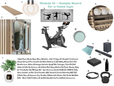 Sample Board for Module 10 - Home Gym`02-06-25 Interior Design Mood Board by JudyK on Style Sourcebook