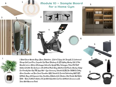 Sample Board for Module 10 - Home Gym`02-06-25 (Final) Interior Design Mood Board by JudyK on Style Sourcebook