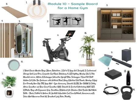 Sample Board for Module 10 - Home Gym`02-06-25 (Final) Interior Design Mood Board by JudyK on Style Sourcebook