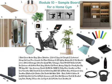 Sample Board for Module 10 - Home Gym`02-06-25.1 Interior Design Mood Board by JudyK on Style Sourcebook