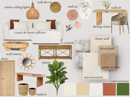 boho studio home Interior Design Mood Board by farrahkhader26@gmail.com on Style Sourcebook