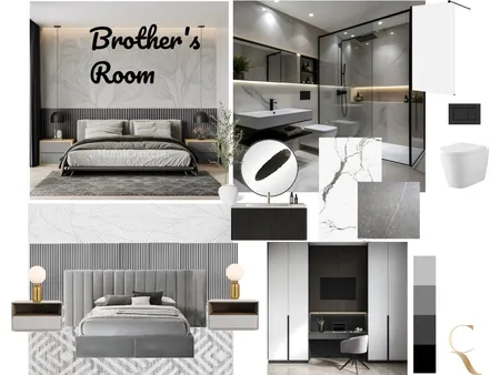 Bachelor bedroom+ bathroom Interior Design Mood Board by dimakatso on Style Sourcebook