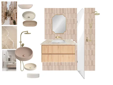 Travertine Ensuite Interior Design Mood Board by Bex Elliott Interior Designer on Style Sourcebook