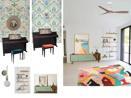 קיר הפסנתר ומול הספה המרכזית Interior Design Mood Board by michalwk on Style Sourcebook