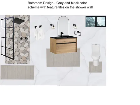 Lindies Residence- Grey and Black bathroom Interior Design Mood Board by Asma Murekatete on Style Sourcebook