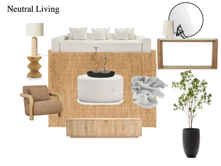 Neutral Living Interior Design Mood Board by NookNest Pty Ltd on Style Sourcebook