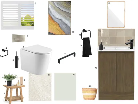 Bathroom/Water Closet Sample Board Interior Design Mood Board by nya.semu@gmail.com on Style Sourcebook
