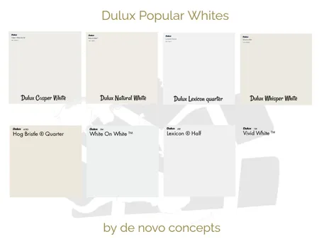 dulux whites Interior Design Mood Board by De Novo Concepts on Style Sourcebook