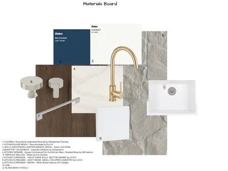 MATERIAL BOARD - KITCHEN Interior Design Mood Board by Hayley Parker on Style Sourcebook