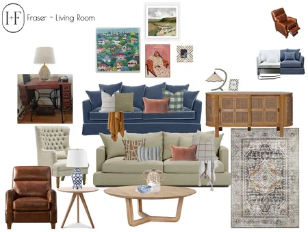 Fraser - Living space Interior Design Mood Board by Ivy + Finch Design on Style Sourcebook