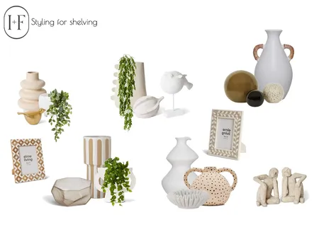 Bookshelf styling Interior Design Mood Board by Ivy + Finch Design on Style Sourcebook