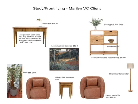 front living study Marilyn VC client Interior Design Mood Board by Ange M on Style Sourcebook